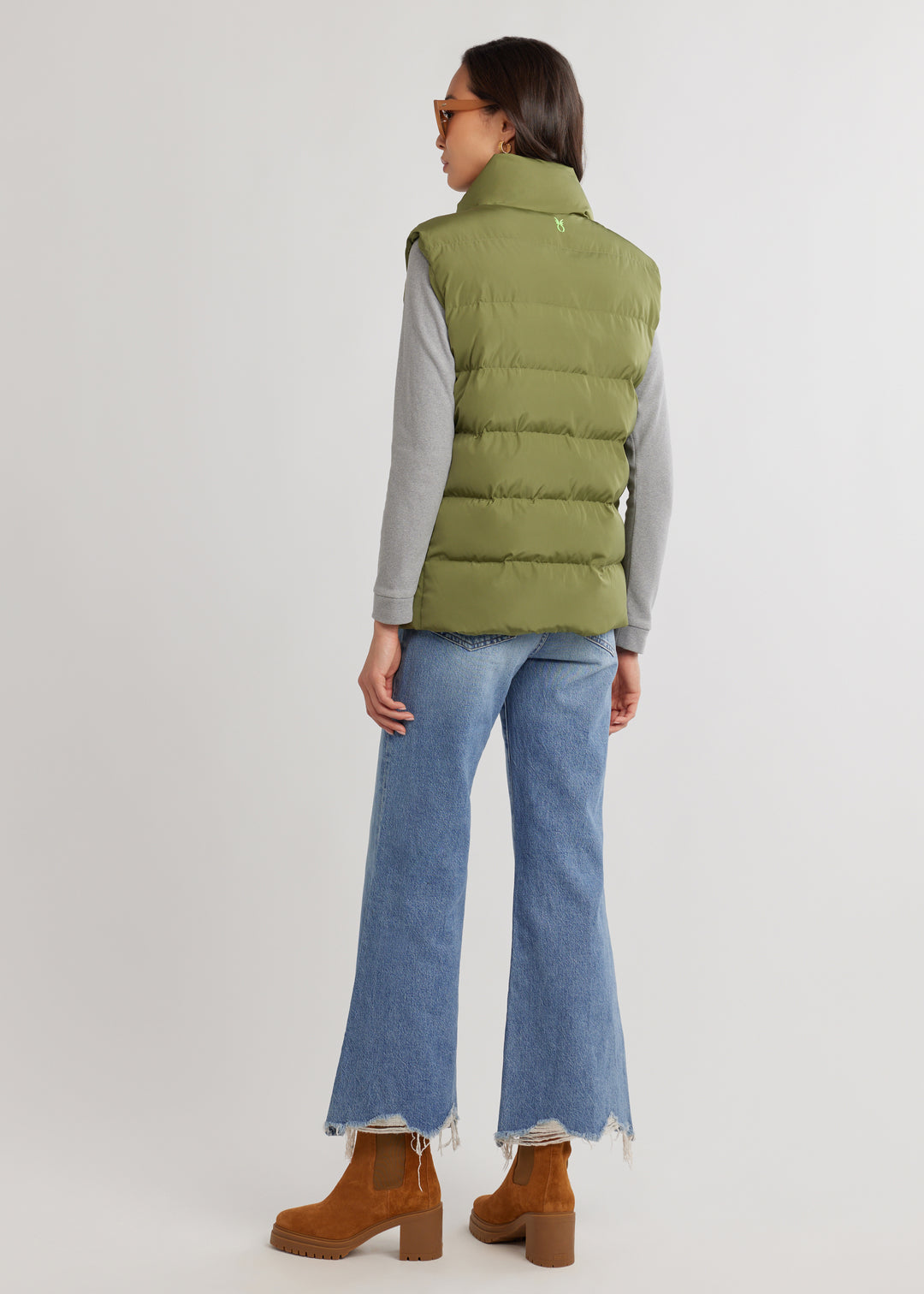 Marin Vest in Lustre Puff (Army Green)