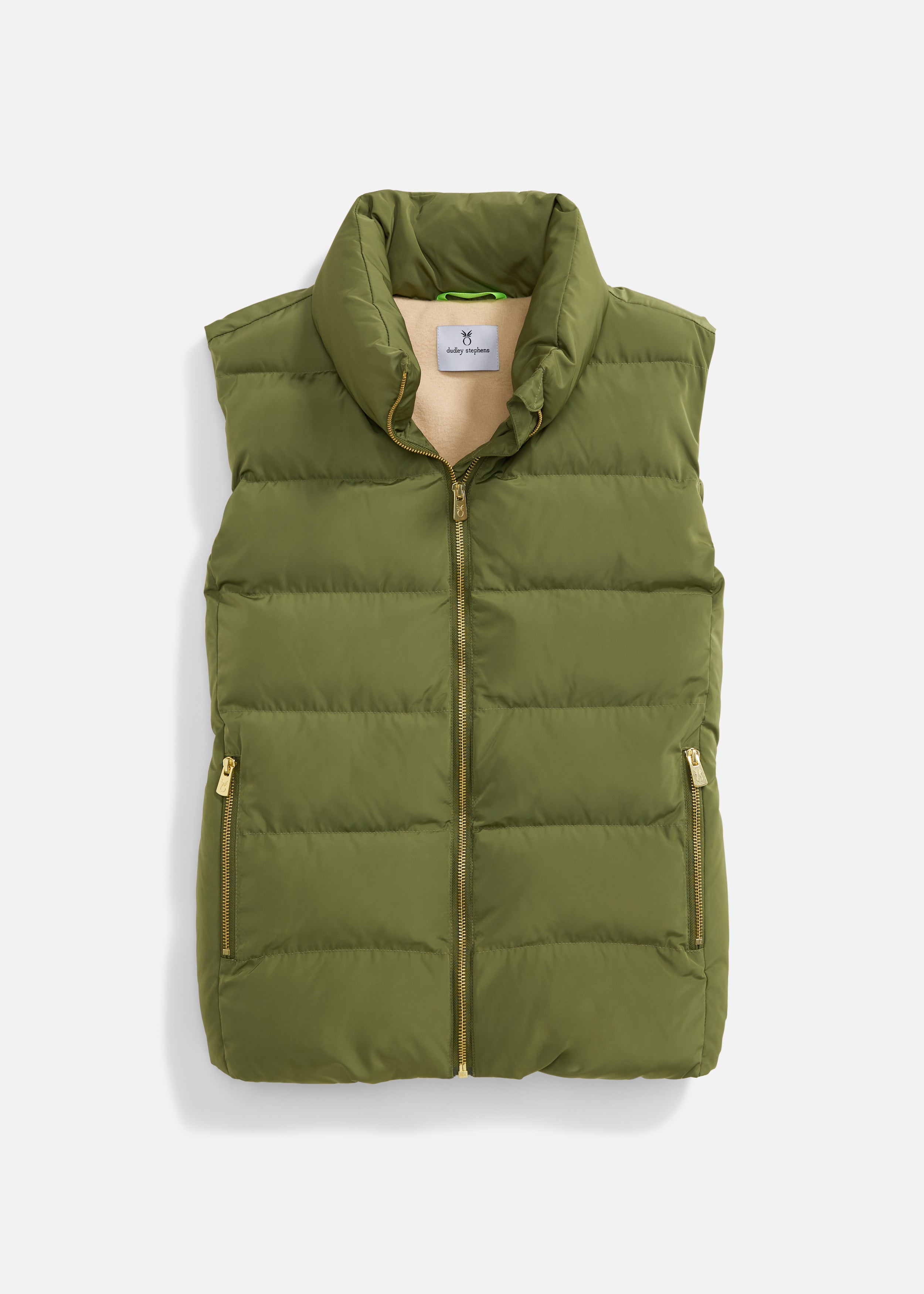 Marin Vest in Lustre Puff Army Green