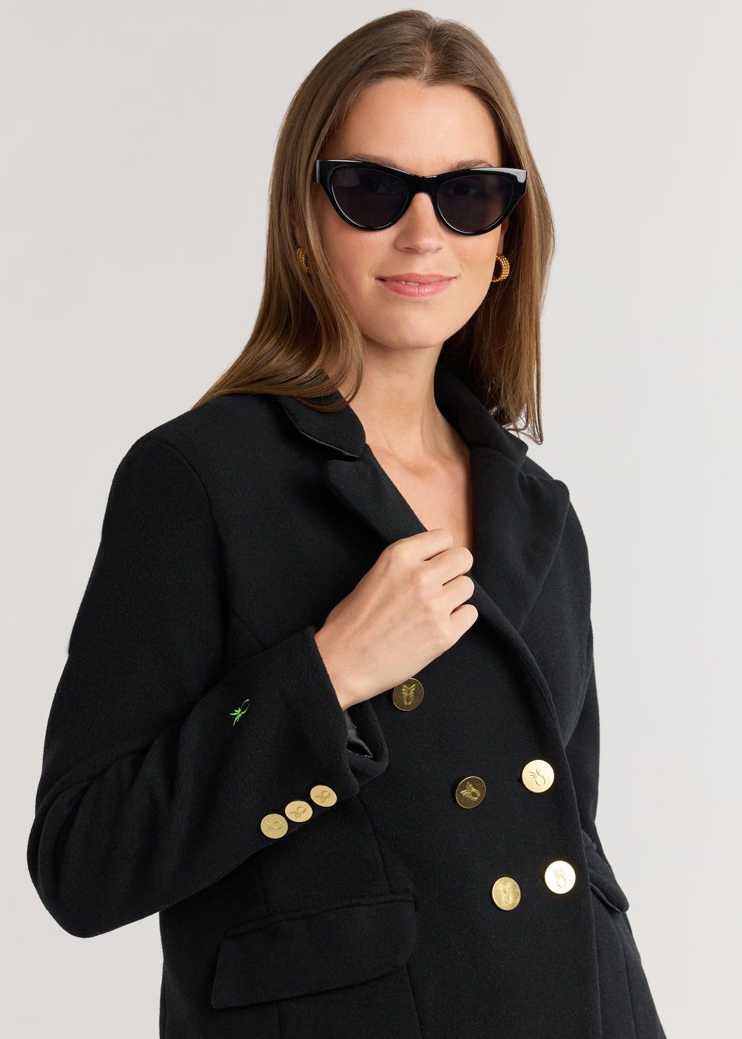 Mead Point Blazer in Vello Fleece (Black)