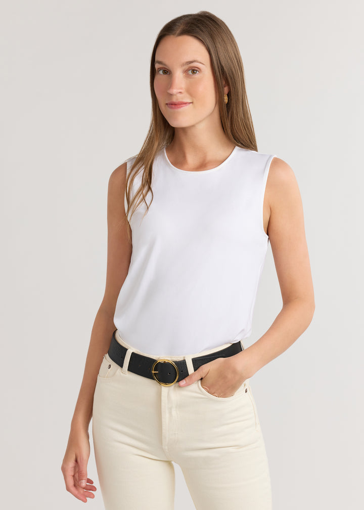 Mill Street Tank in Repreve® Stretch (White)