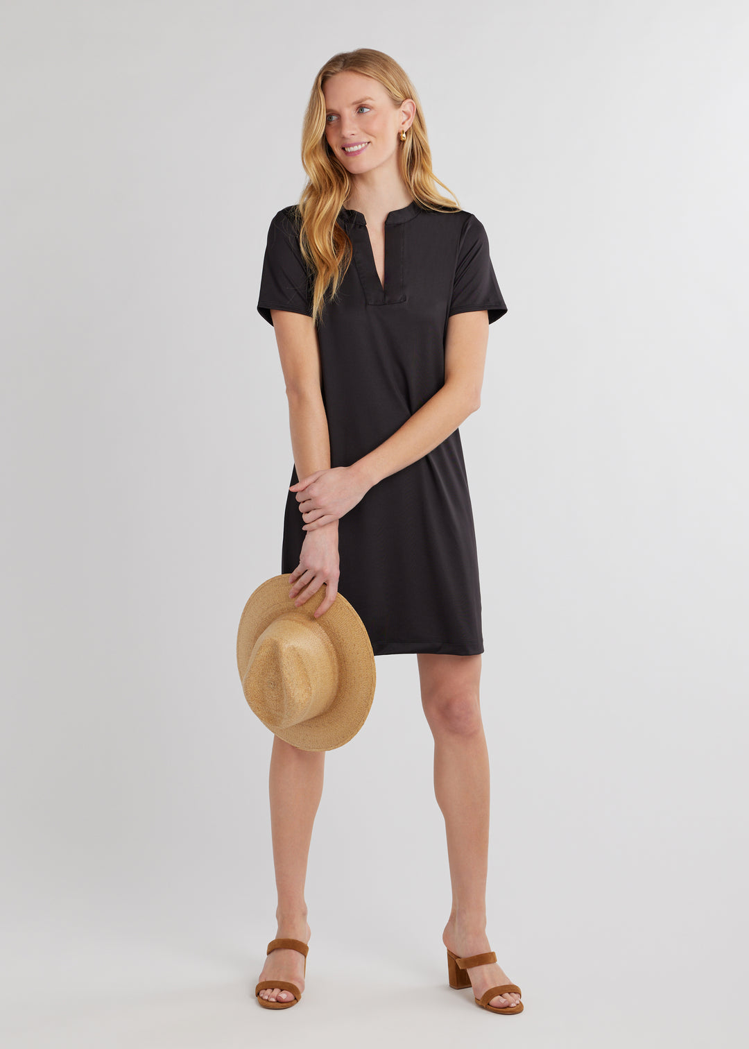 Monterey Short Dress in Luxe Stretch (Black)