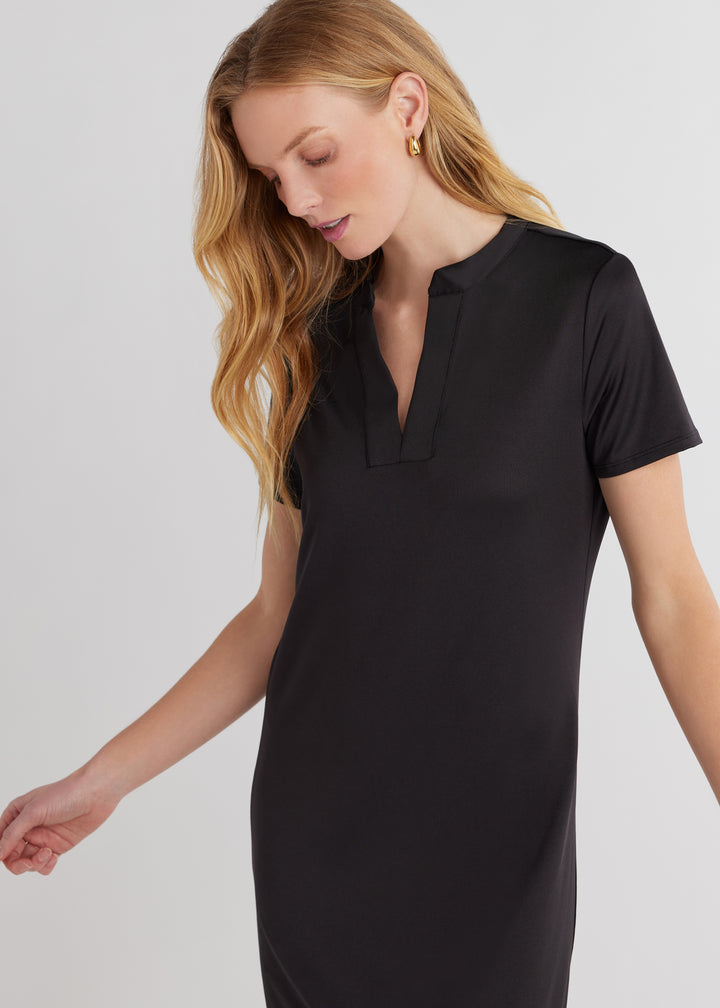 Monterey Short Dress in Luxe Stretch (Black)