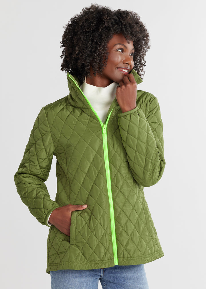 Morningside Jacket in Quilted Lustre (Army Green)