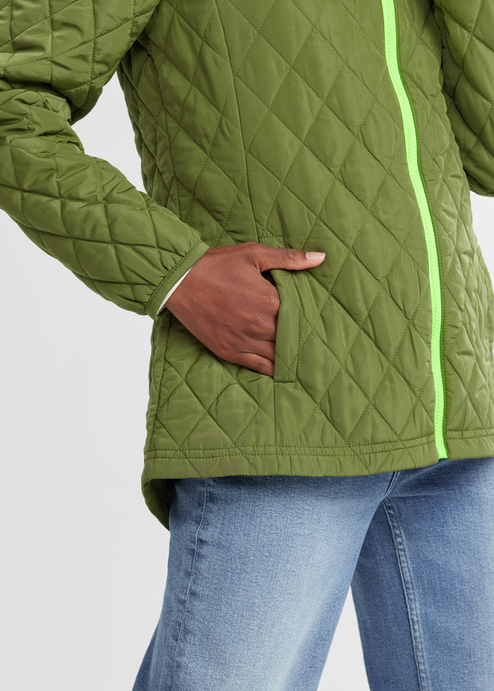 Morningside Jacket in Quilted Lustre (Army Green)