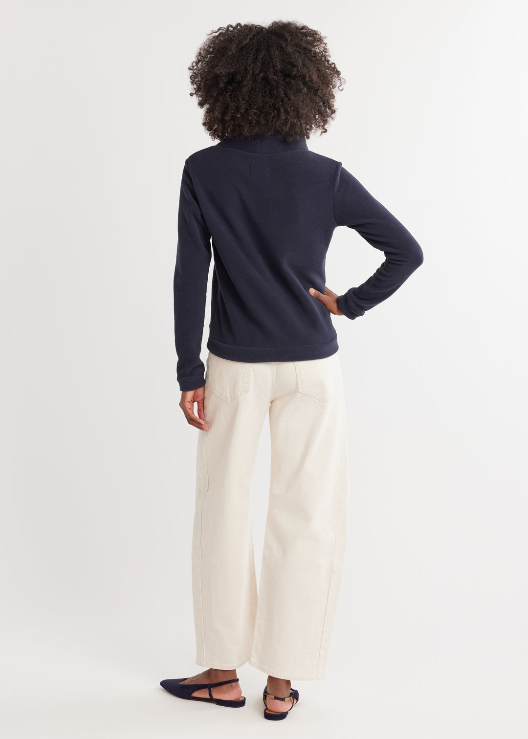 Park Slope Turtleneck in Vello Fleece (Navy)