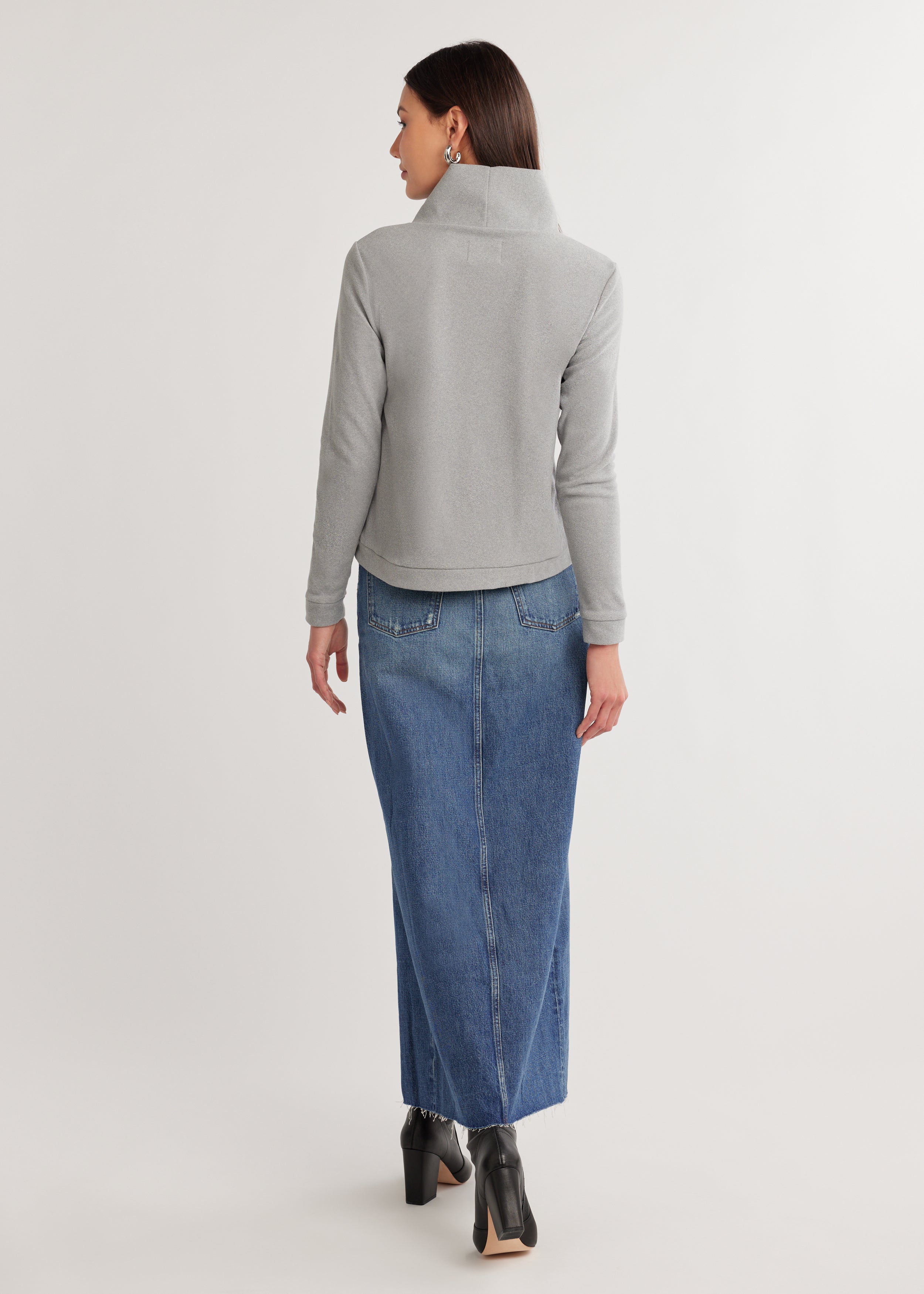 Park Slope Turtleneck in Terry Fleece Heather Grey