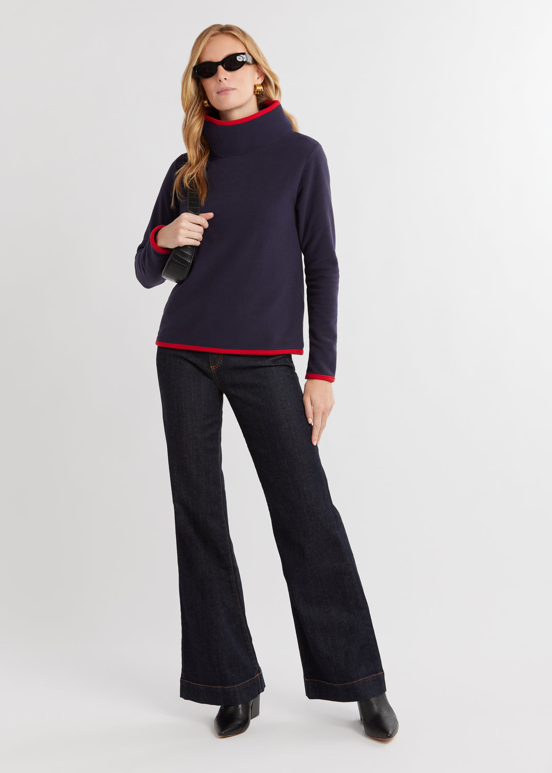 Park Slope with Tipping in Vello Fleece (Navy/Scarlet)