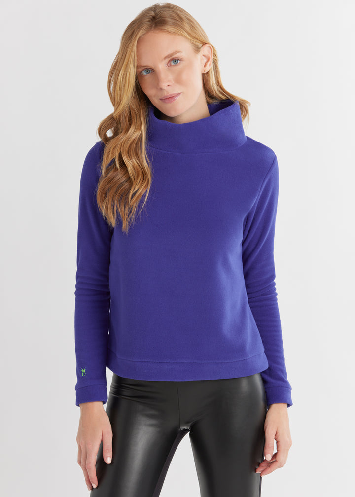 Park Slope Turtleneck in Vello Fleece (Cobalt)