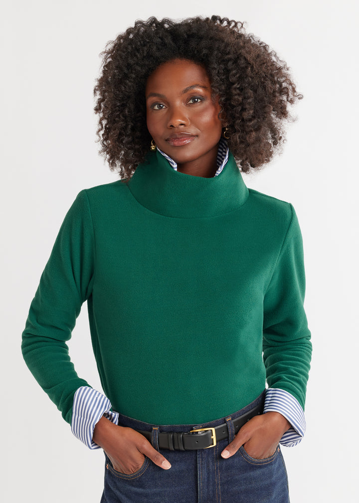 Park Slope Turtleneck in Vello Fleece (Emerald)