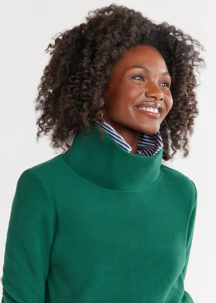 Park Slope Turtleneck in Vello Fleece (Emerald)