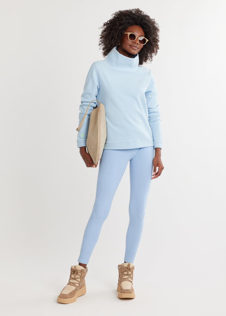 Park Slope Turtleneck in Vello Fleece (Ice Blue)