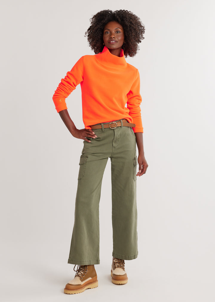 Park Slope Turtleneck in Vello Fleece (Neon Orange)