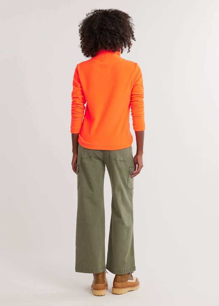 Park Slope Turtleneck in Vello Fleece (Neon Orange)