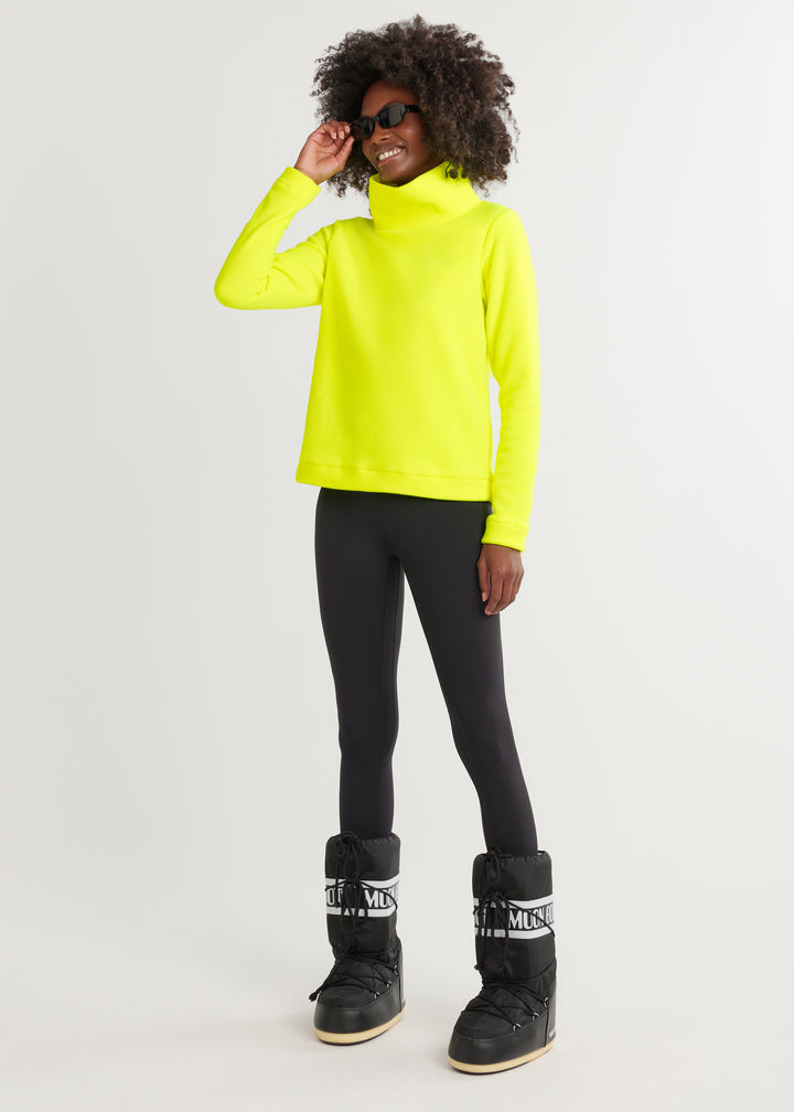 Park Slope Turtleneck in Vello Fleece (Neon Yellow)