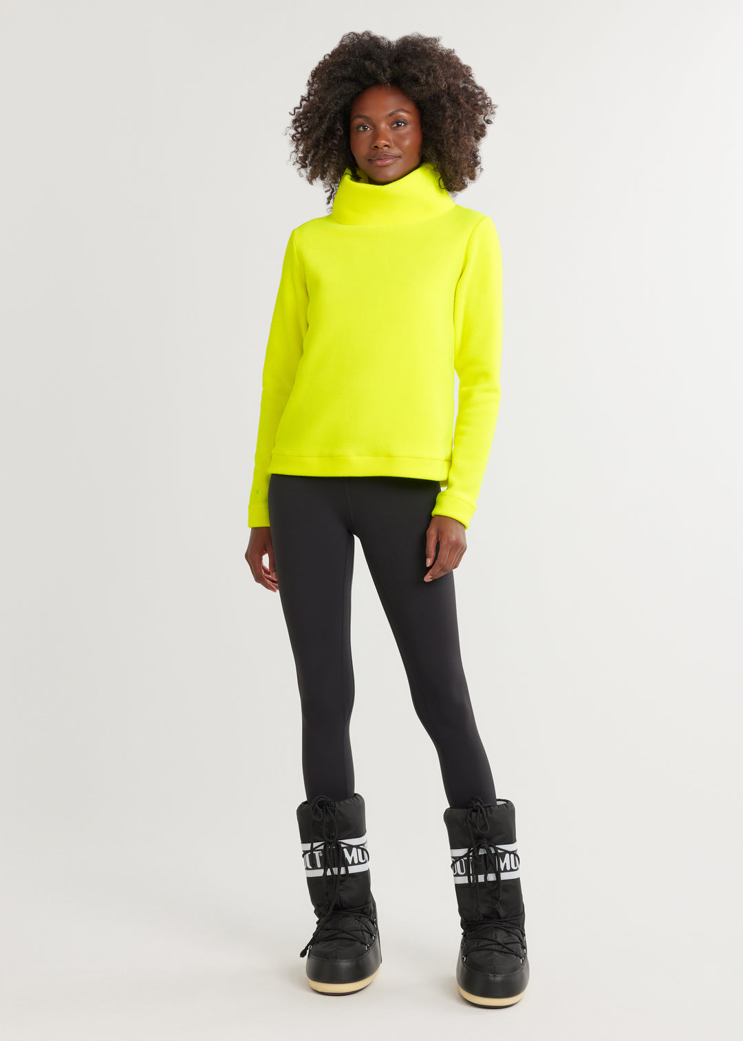 Park Slope Turtleneck in Vello Fleece (Neon Yellow)