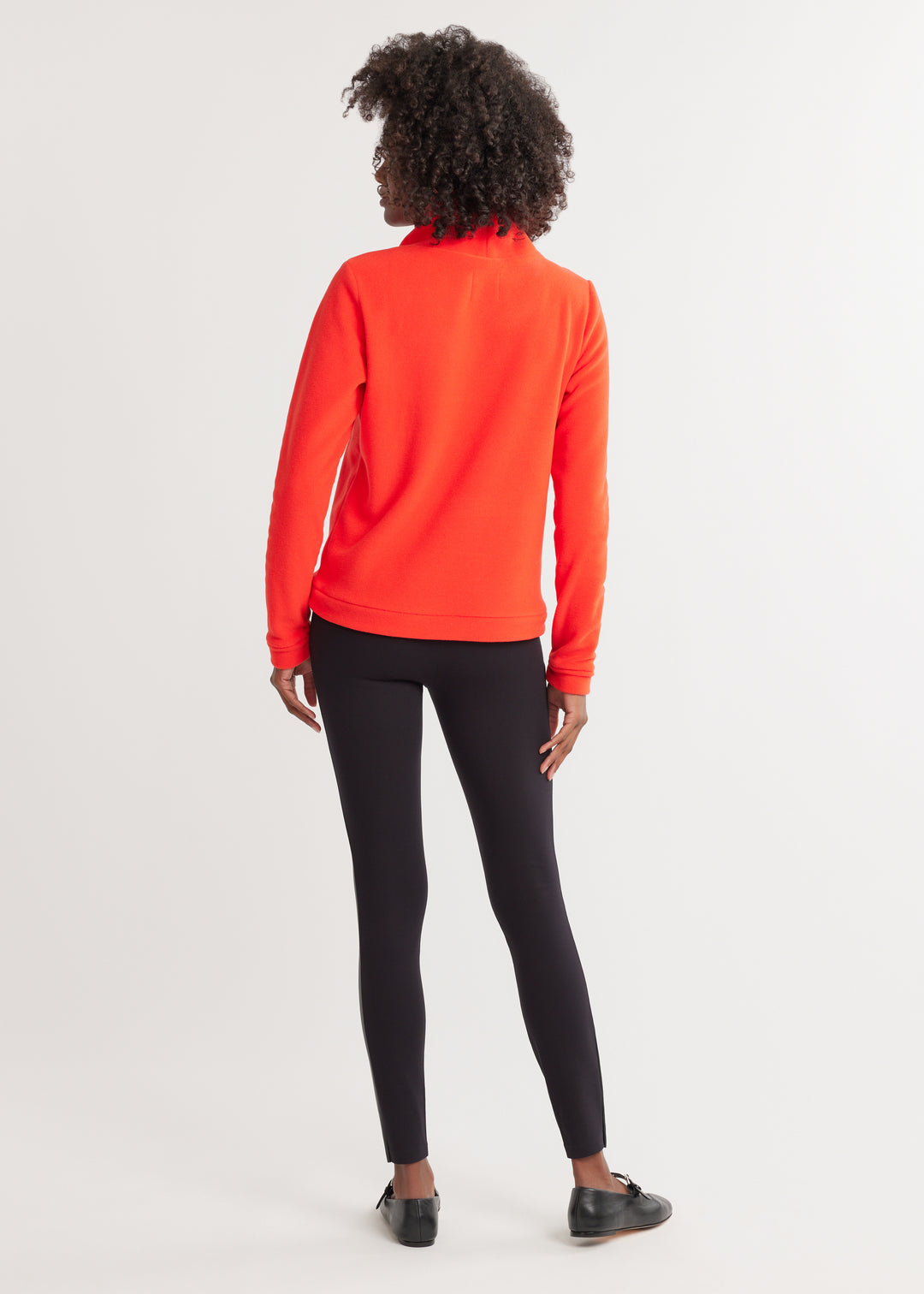 Park Slope Turtleneck in Vello Fleece (Poppy Red)