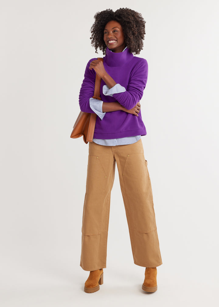 Park Slope Turtleneck in Vello Fleece (Purple)