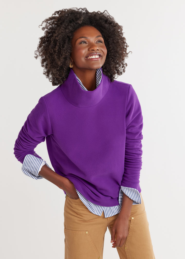 Park Slope Turtleneck in Vello Fleece (Purple)