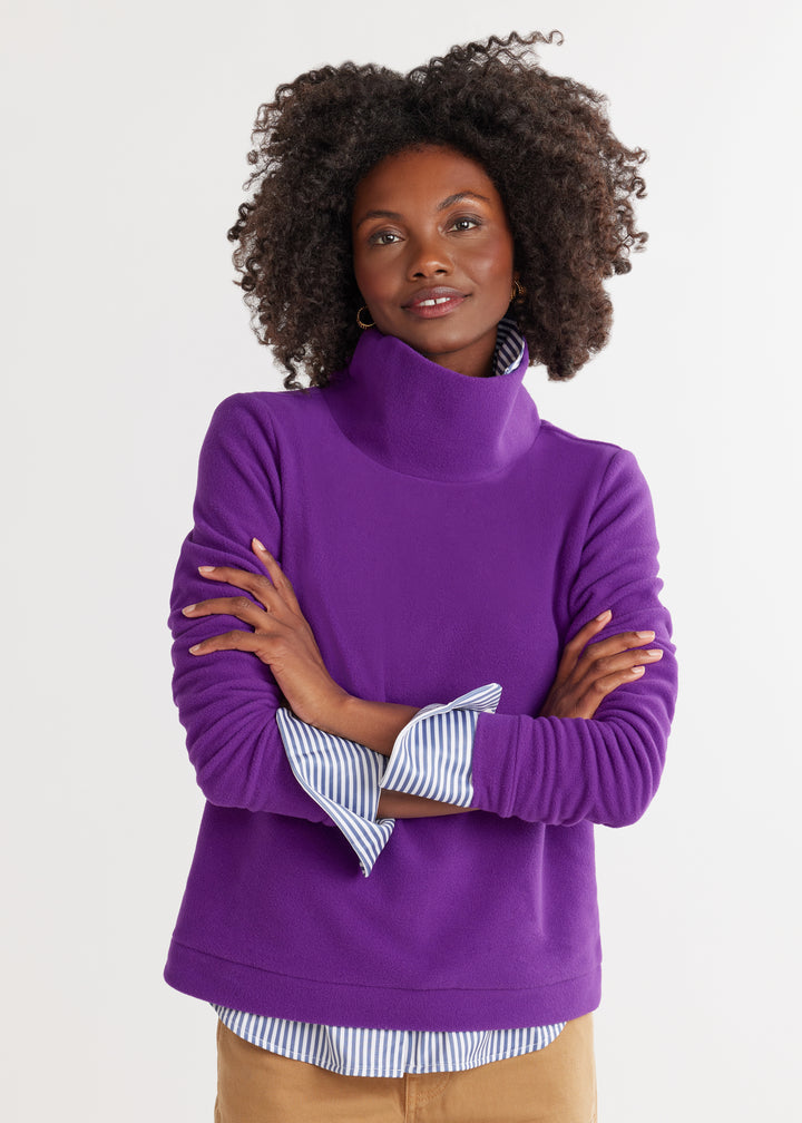 Park Slope Turtleneck in Vello Fleece (Purple)