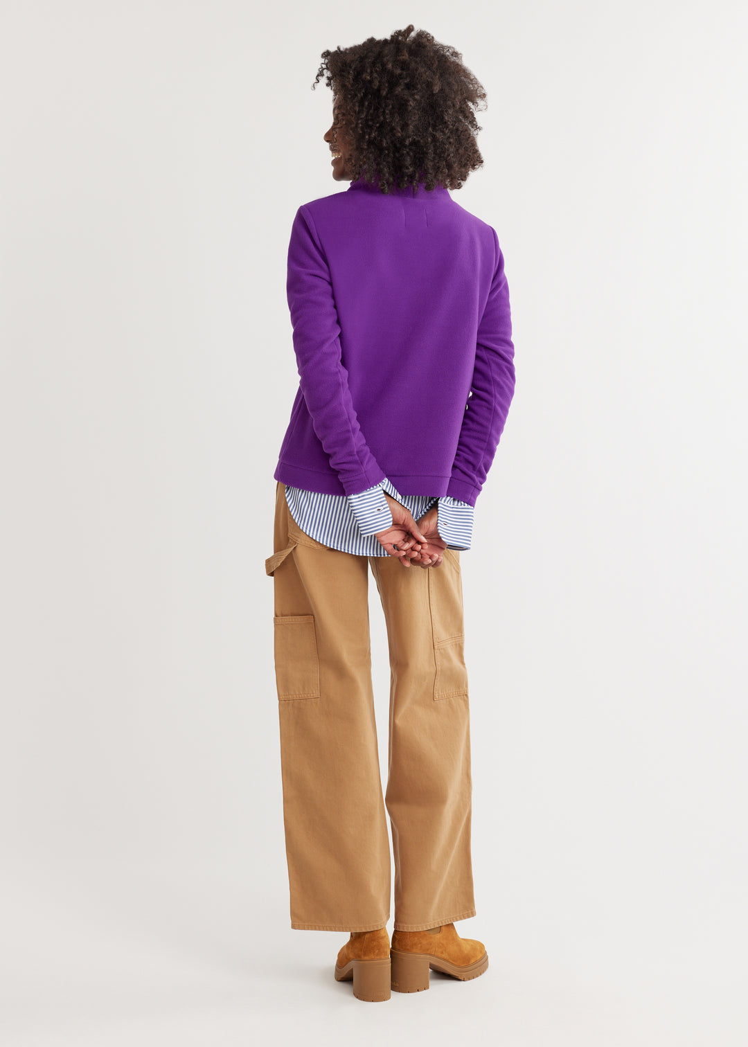 Park Slope Turtleneck in Vello Fleece (Purple)