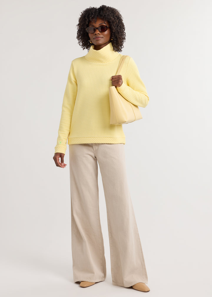 Park Slope Turtleneck in Waffle (Lemon Meringue)