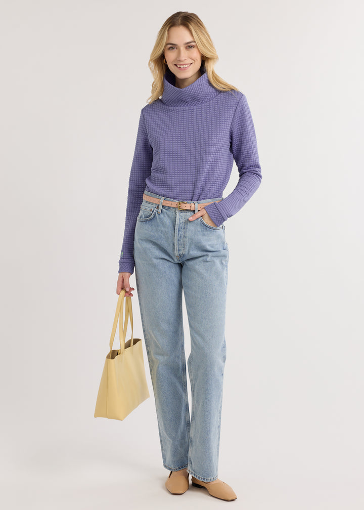 Park Slope Turtleneck in Waffle (Velvet Morning)