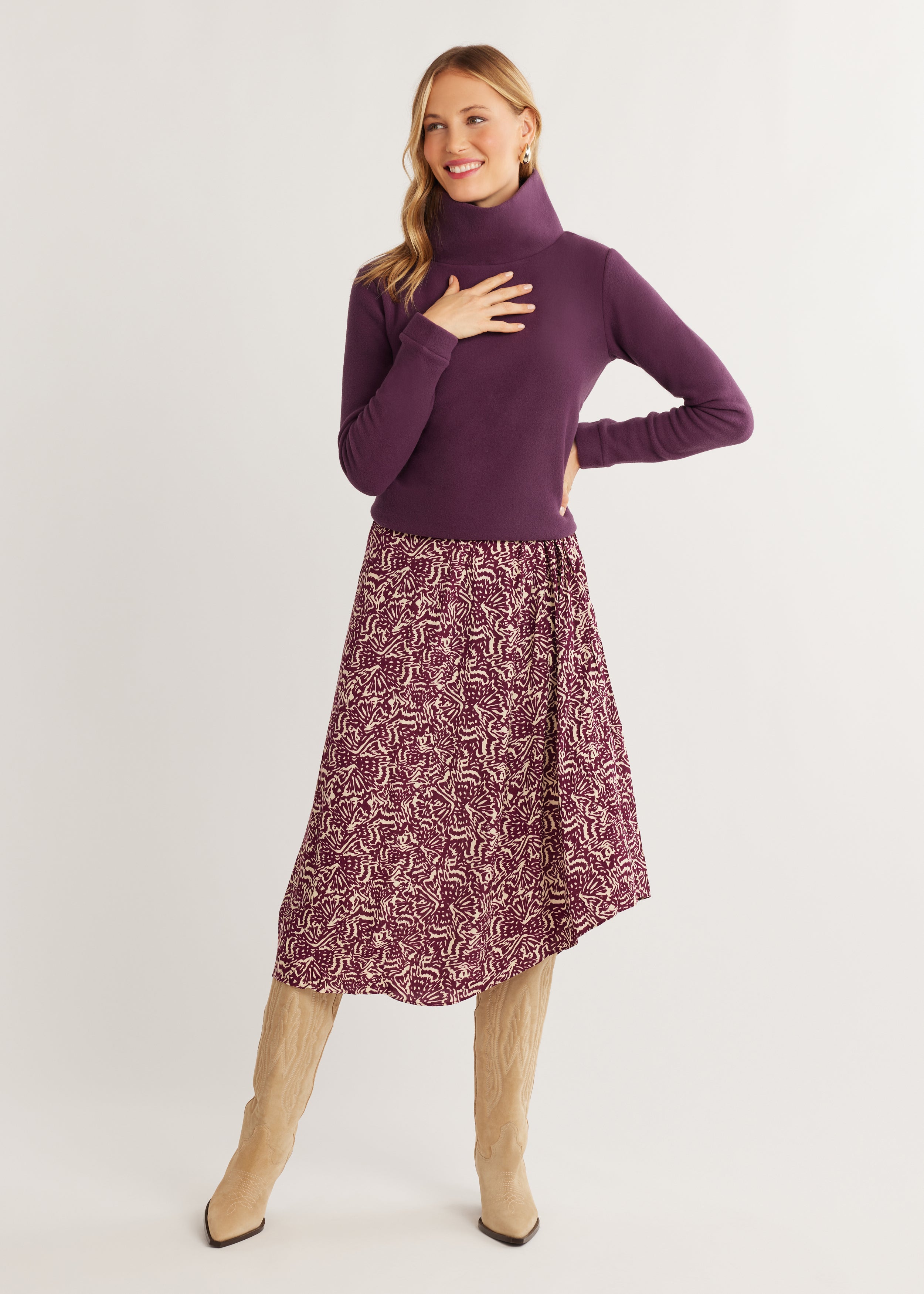 Park Slope Turtleneck in Vello Fleece (Elderberry) – Dudley Stephens