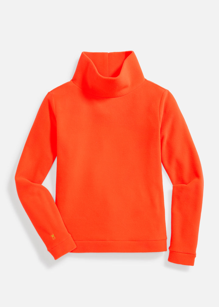 Park Slope Turtleneck in Vello Fleece (Neon Orange)