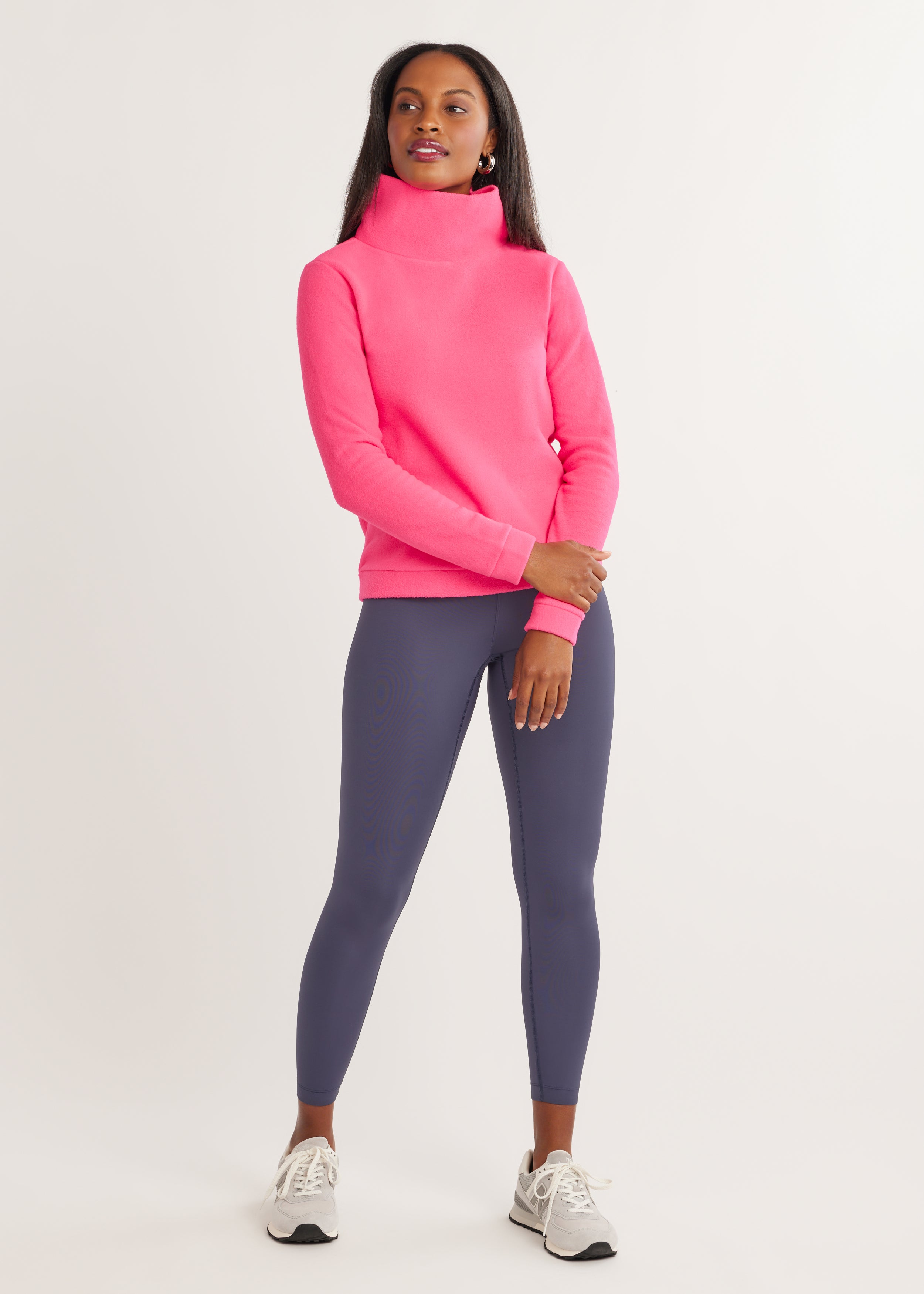 Park Slope Turtleneck in Vello Fleece (Neon Pink) – Dudley Stephens