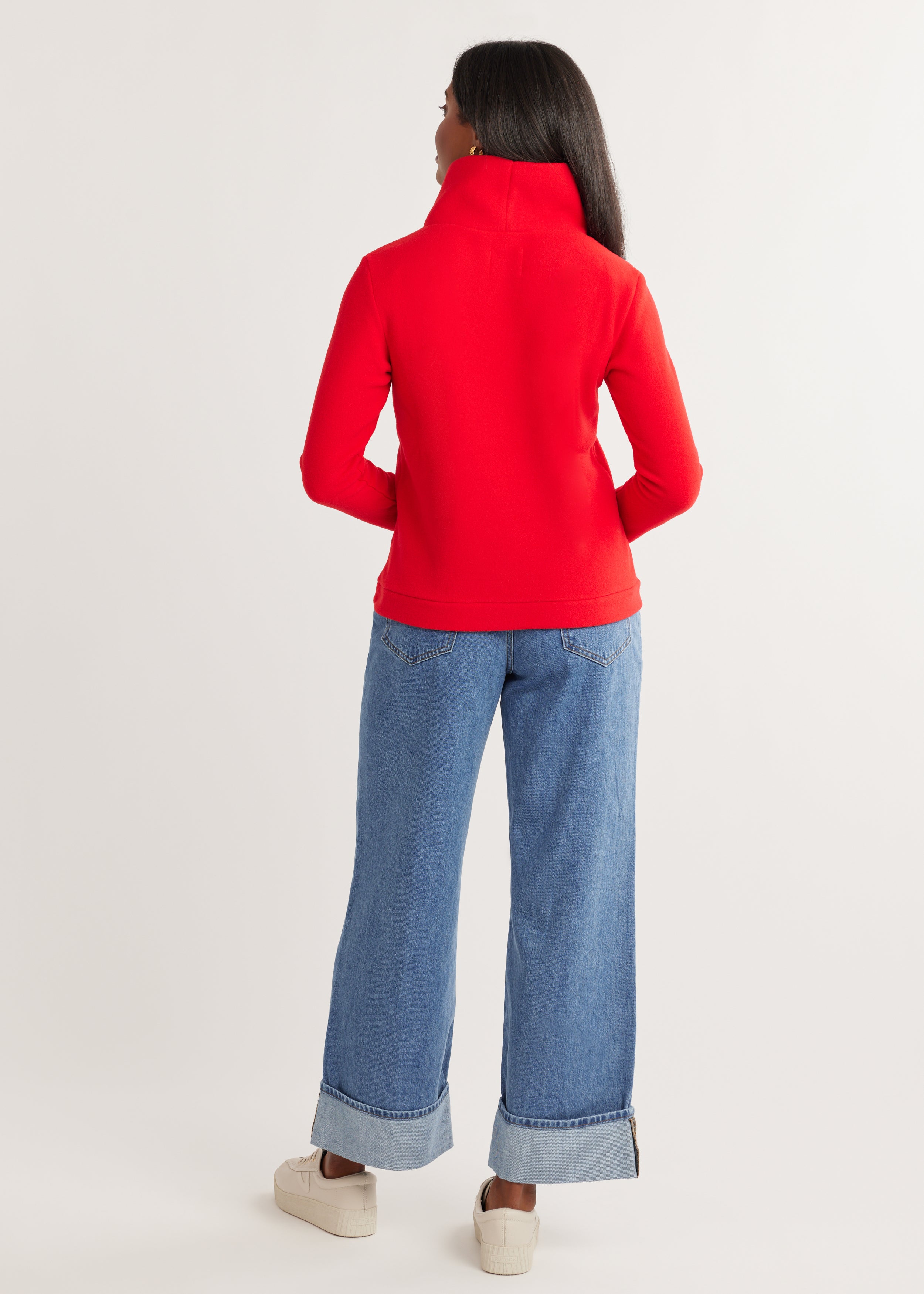 Park Slope Turtleneck in Vello Fleece (Red) – Dudley Stephens