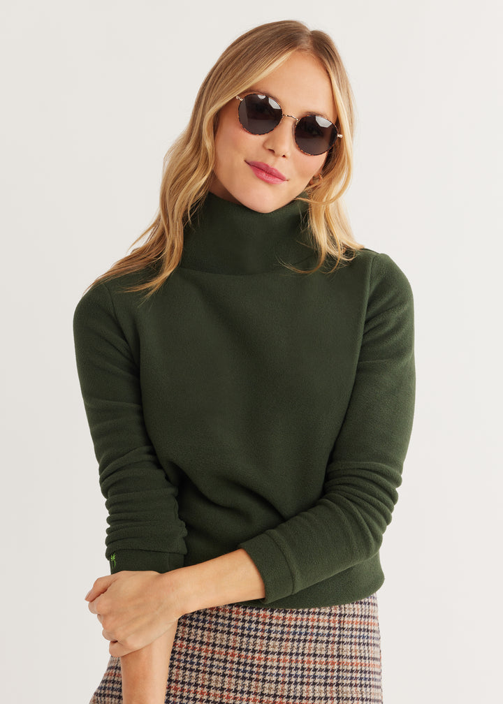 Park Slope Turtleneck in Vello Fleece (Spruce)