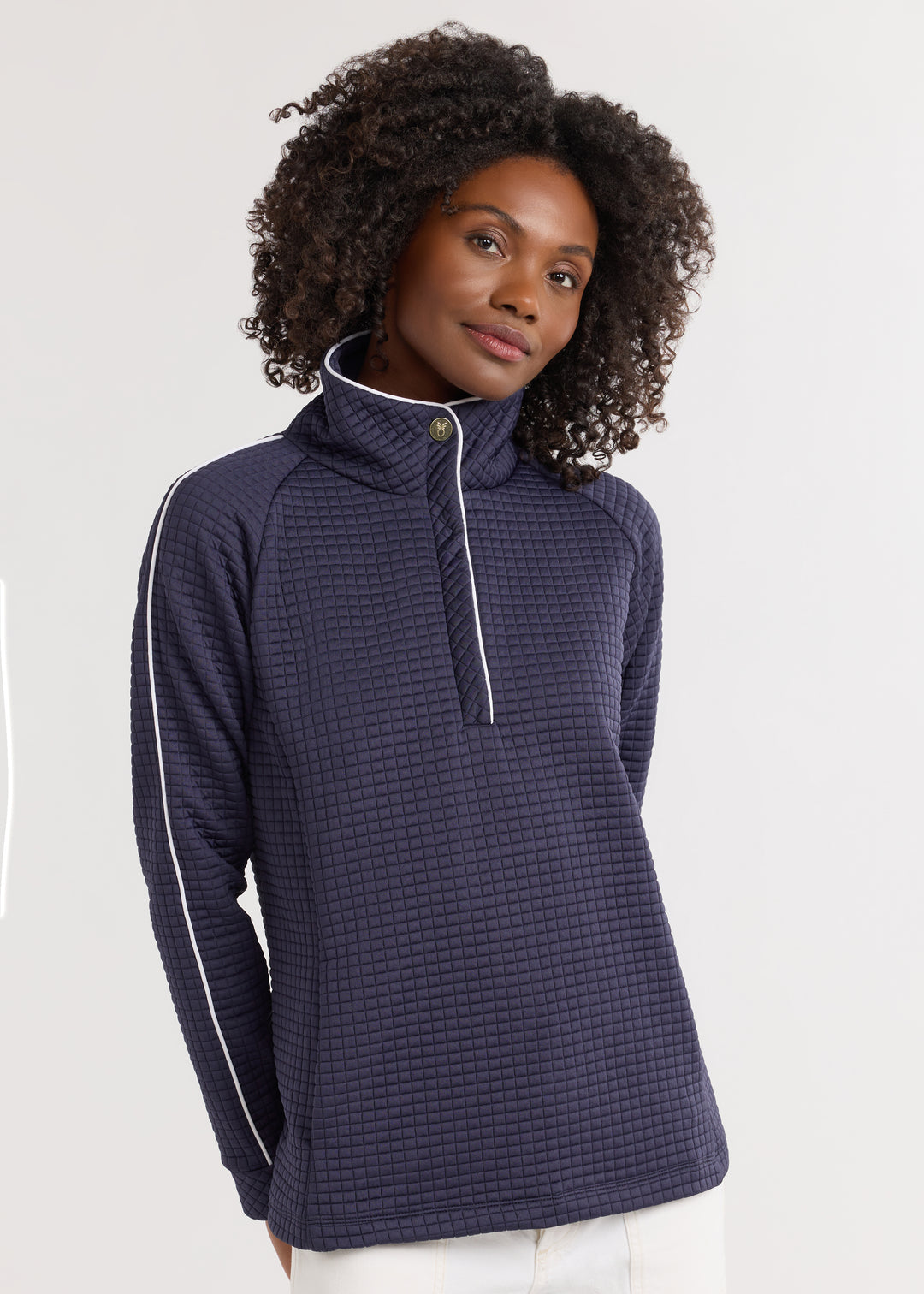 Pearl Pullover in Waffle (Navy)