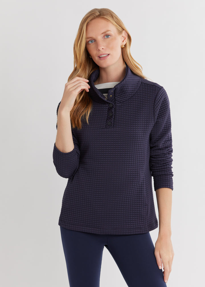 Perry Street Pullover in Waffle (Navy)