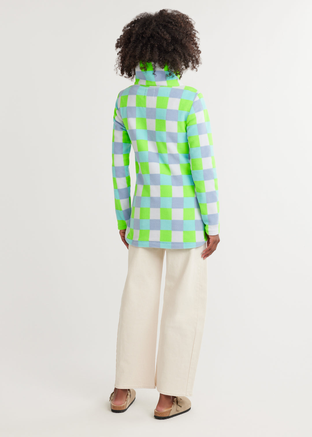 Prospect Pullover in Vello Fleece (Neon Gingham)