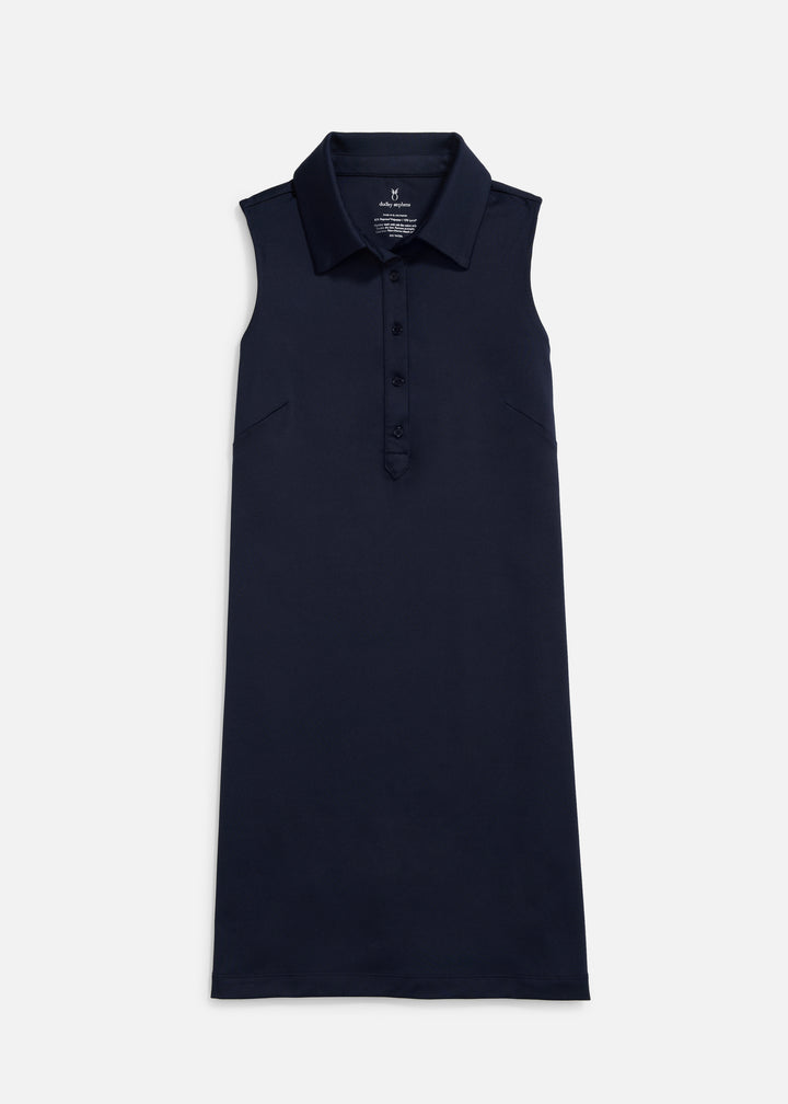 Savannah Short Dress in Luxe Stretch (Navy)