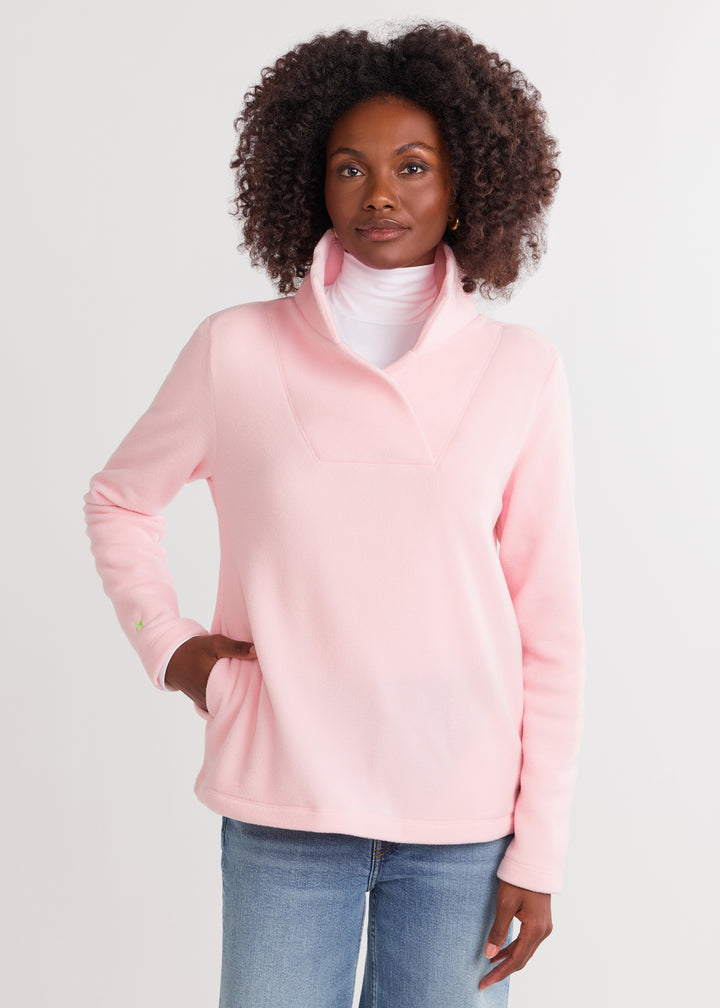 Sheffield Island Pullover in Vello Fleece (Pink)