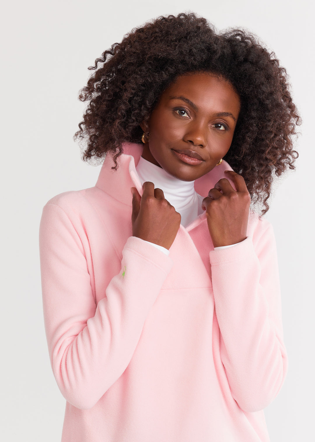 Sheffield Island Pullover in Vello Fleece (Pink)