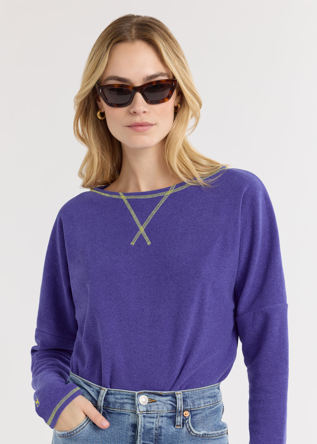 Somerset Sweatshirt in Terry Fleece (Cobalt)