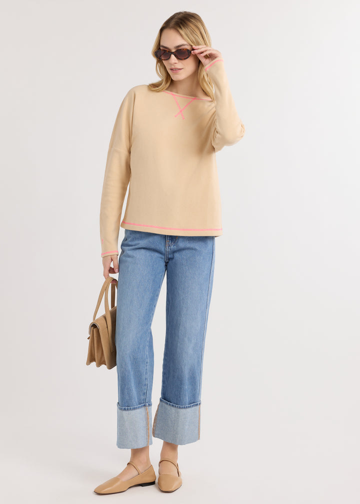 Somerset Sweatshirt in Terry Fleece (Natural Blush)