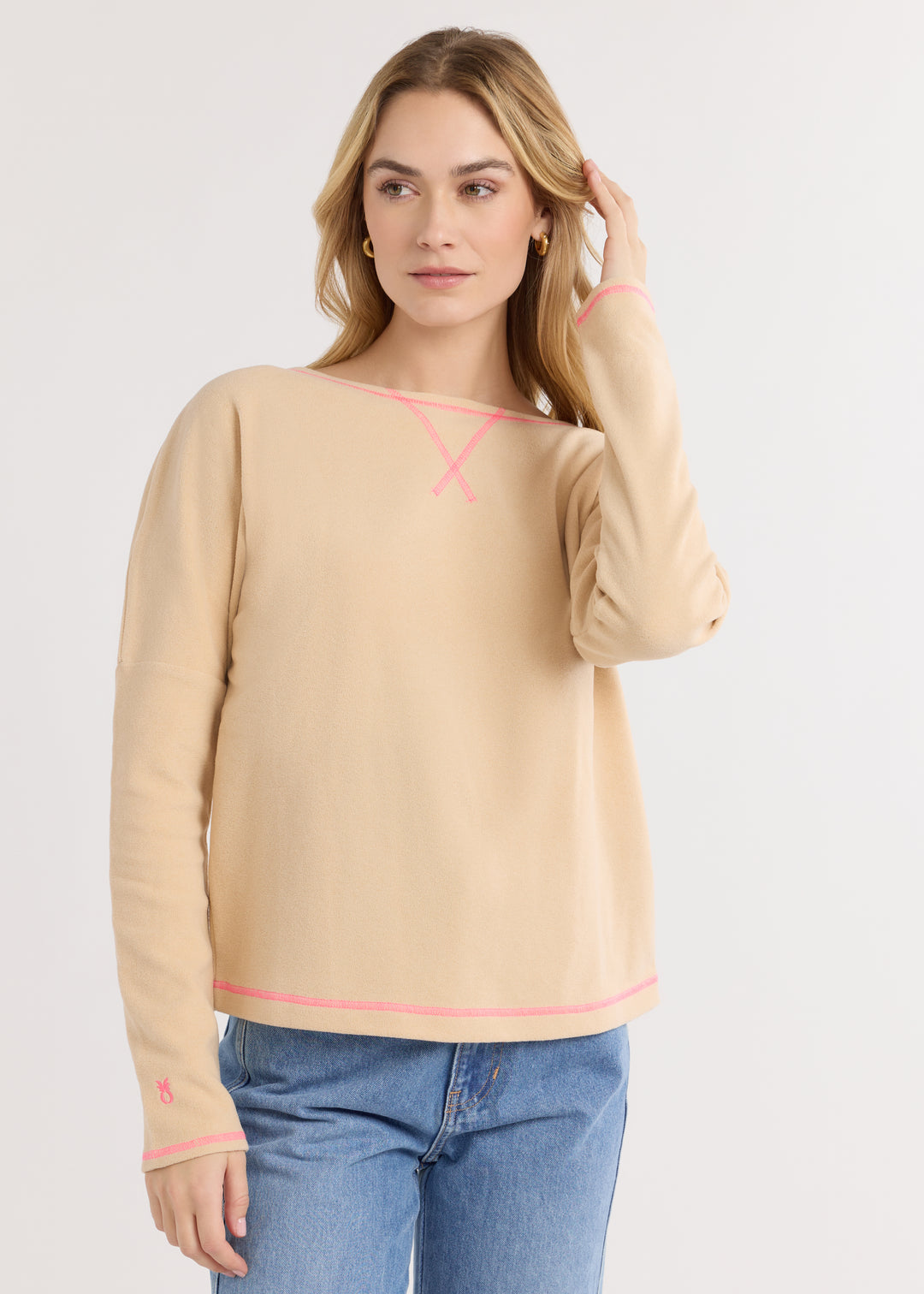 Somerset Sweatshirt in Terry Fleece (Natural Blush)