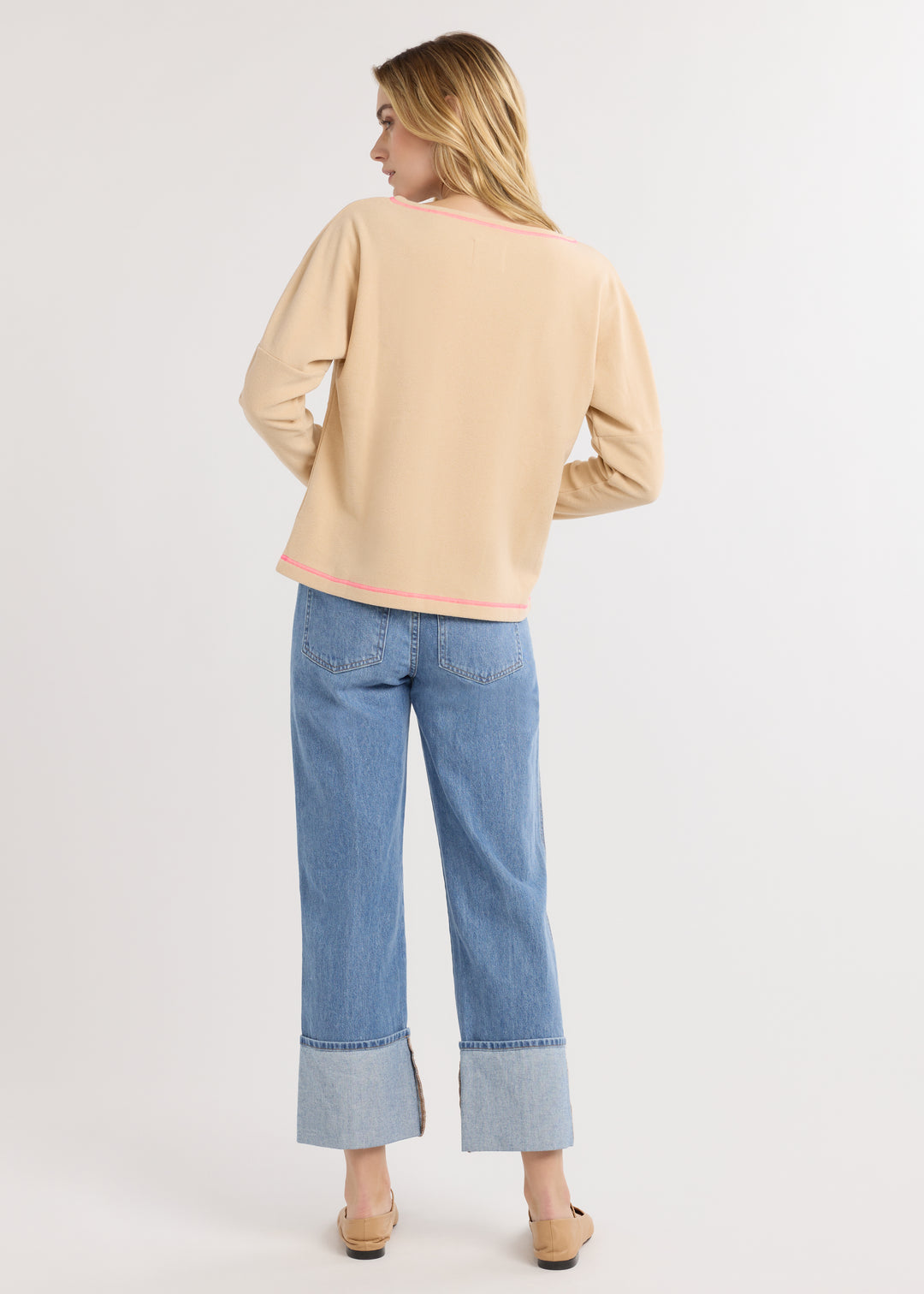 Somerset Sweatshirt in Terry Fleece (Natural Blush)