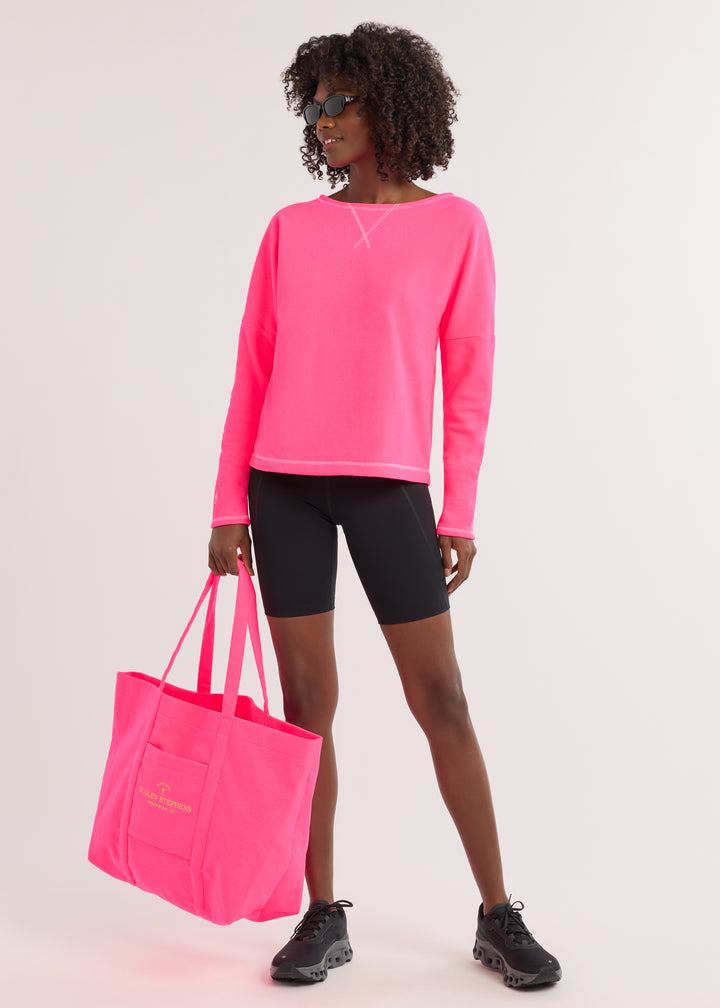 Somerset Sweatshirt in Terry Fleece (Neon Pink)