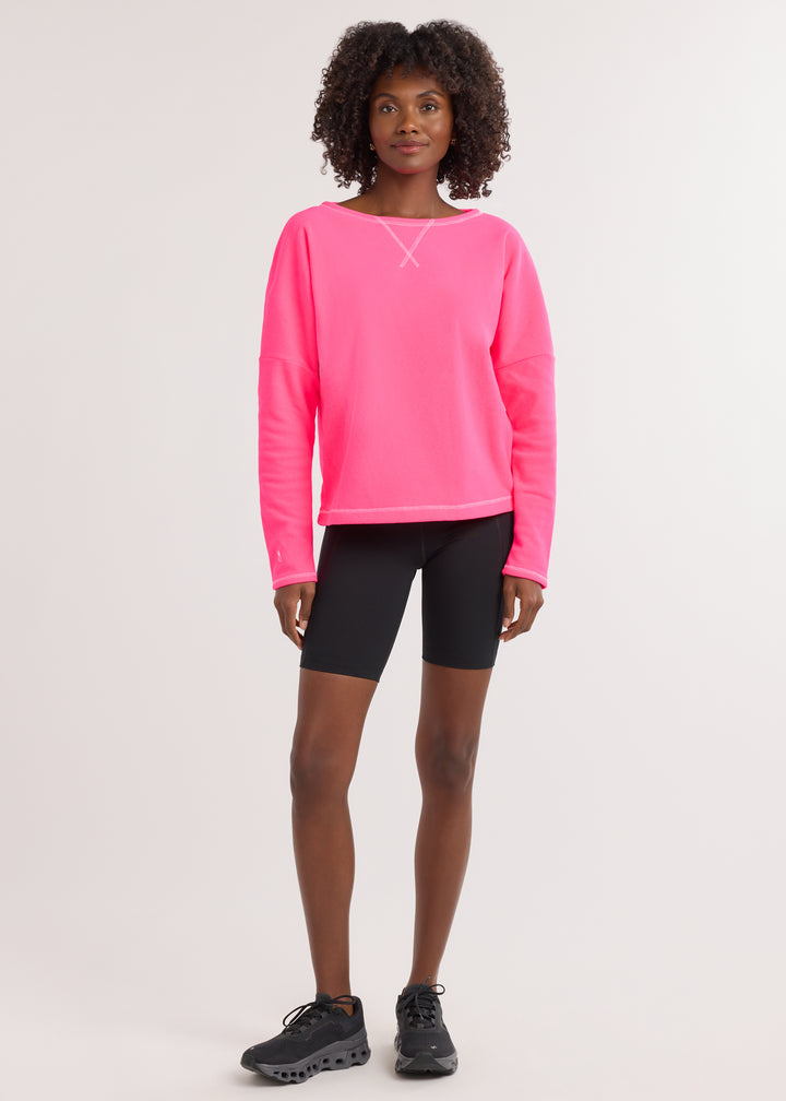 Somerset Sweatshirt in Terry Fleece (Neon Pink)