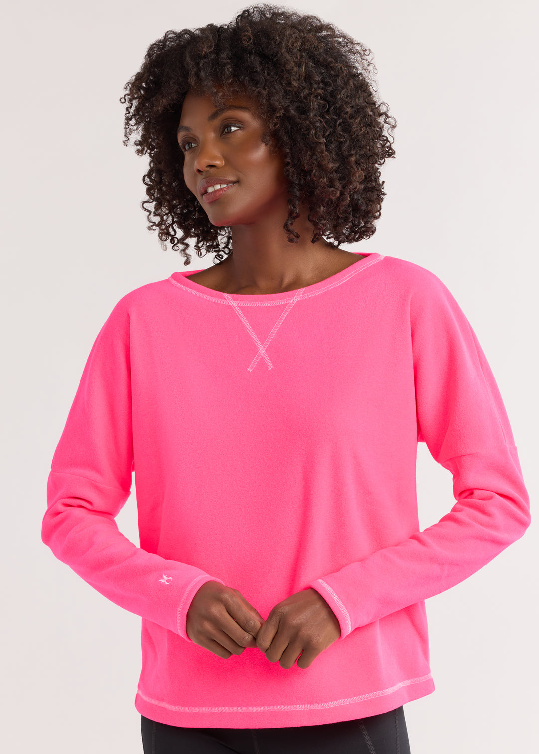 Somerset Sweatshirt in Terry Fleece (Neon Pink)