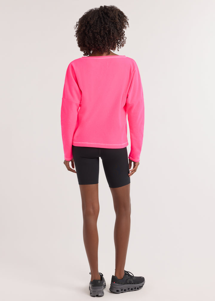 Somerset Sweatshirt in Terry Fleece (Neon Pink)