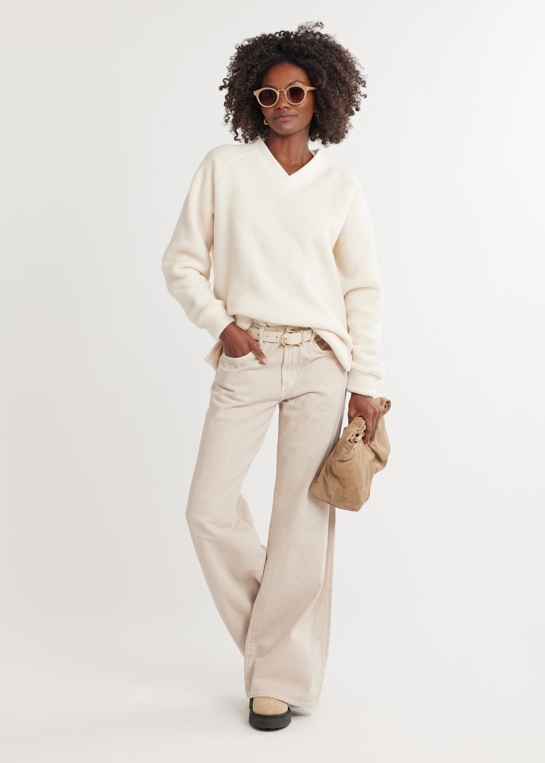 Stanwich Sweatshirt in Sherpa/Vello Fleece (Cream)