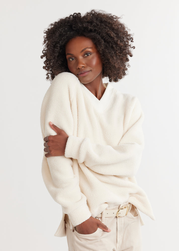 Stanwich Sweatshirt in Sherpa/Vello Fleece (Cream)