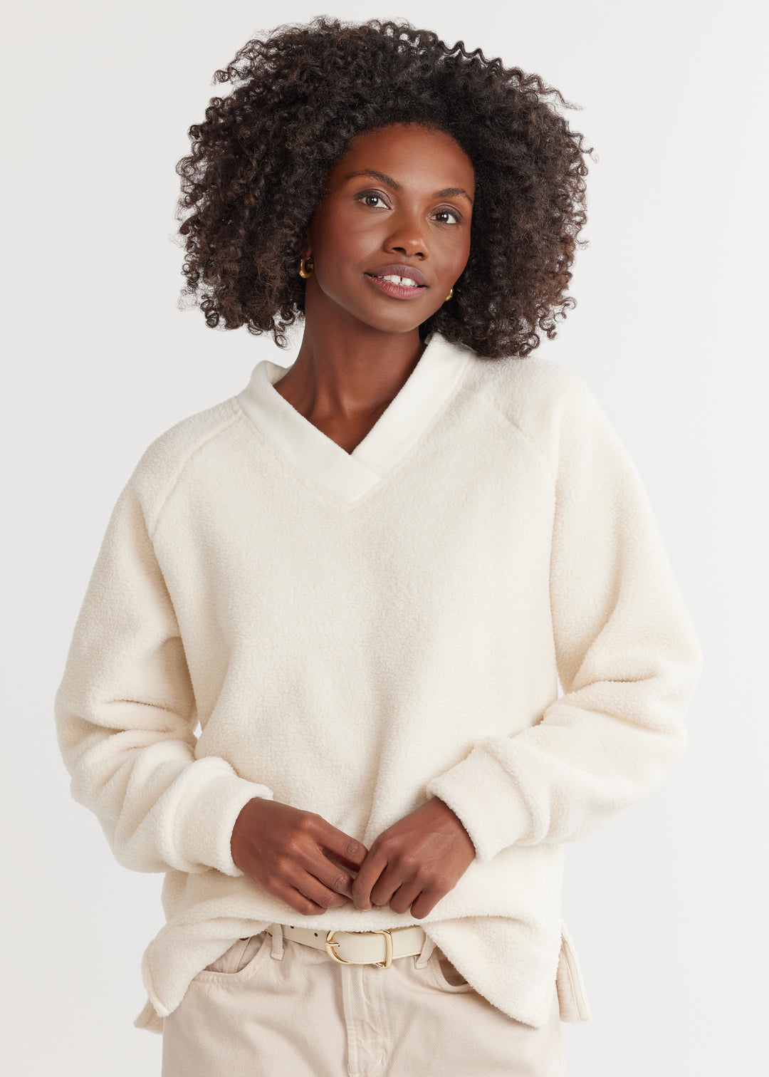 Stanwich Sweatshirt in Sherpa/Vello Fleece (Cream)