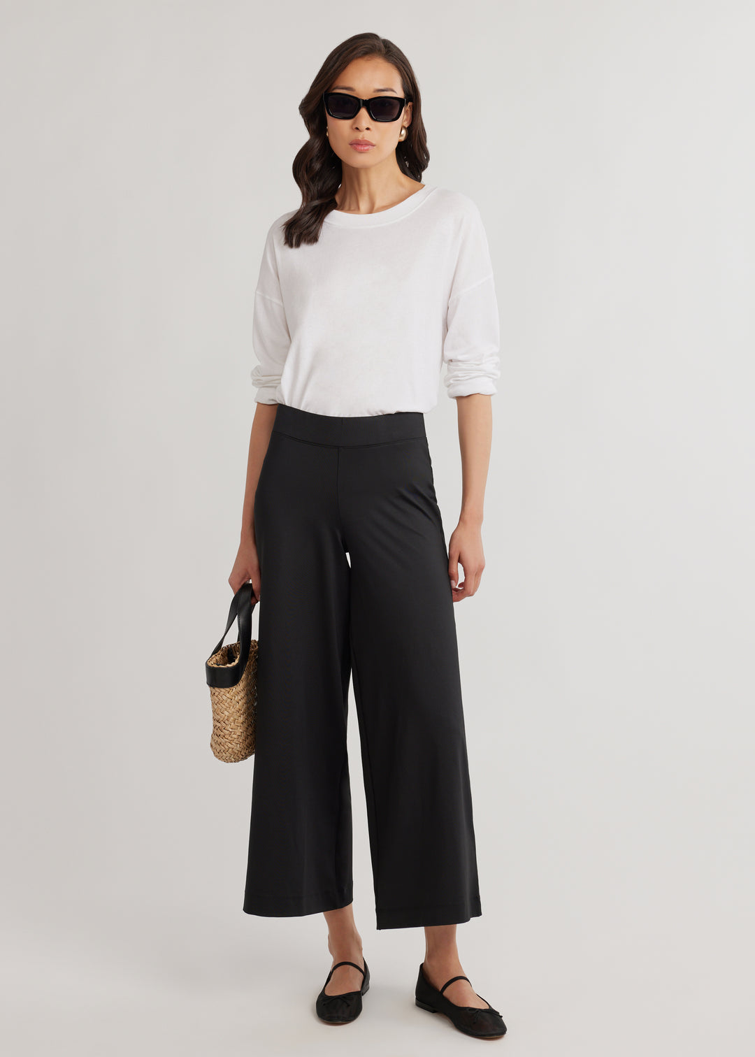 St. Simons Crop Pant in Heavy Weight Luxe Stretch (Black)