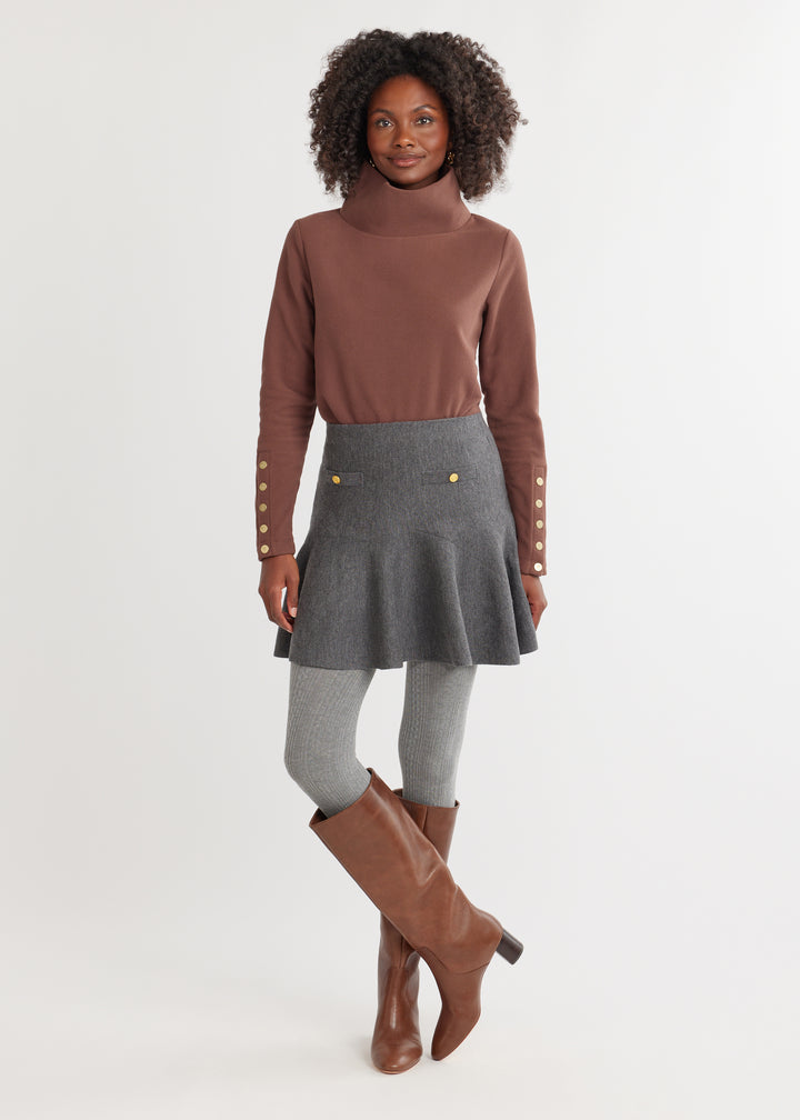 Sun Valley Turtleneck in Vello Fleece (Chestnut)